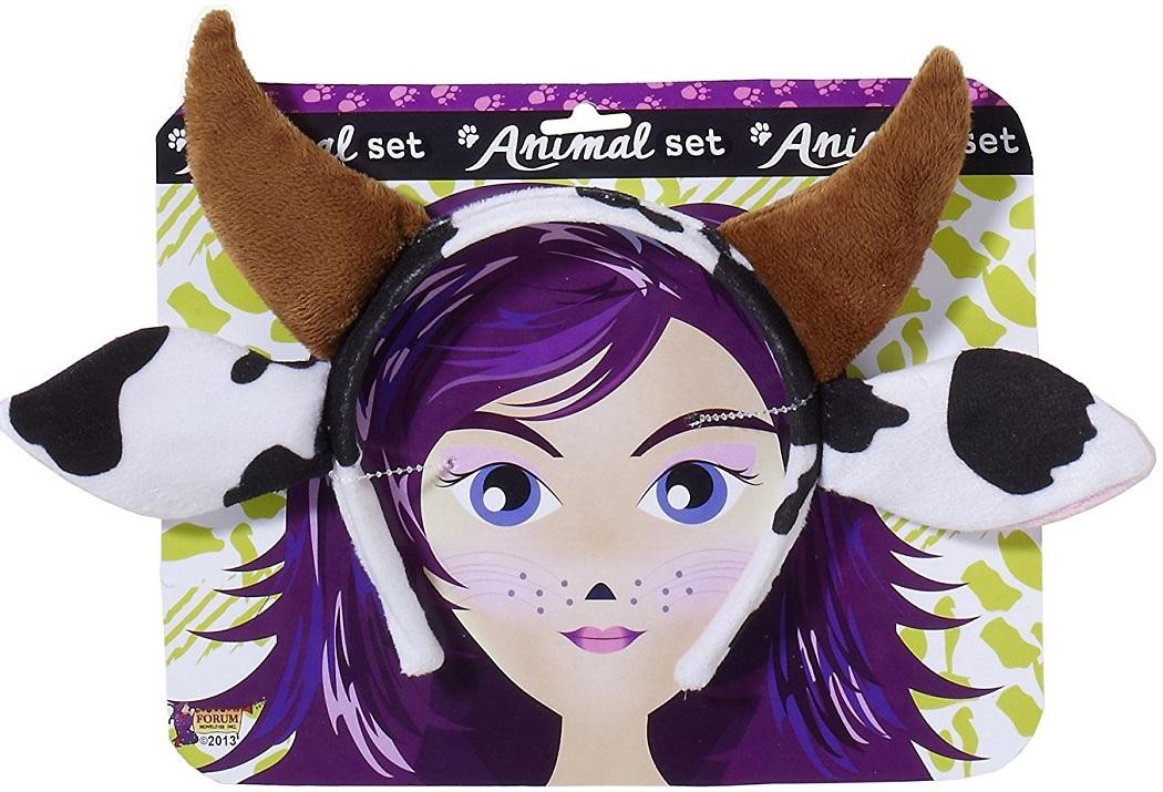 Cow Kit Farm Animal Horn Headband Fancy Dress Up Halloween Costume Accessory