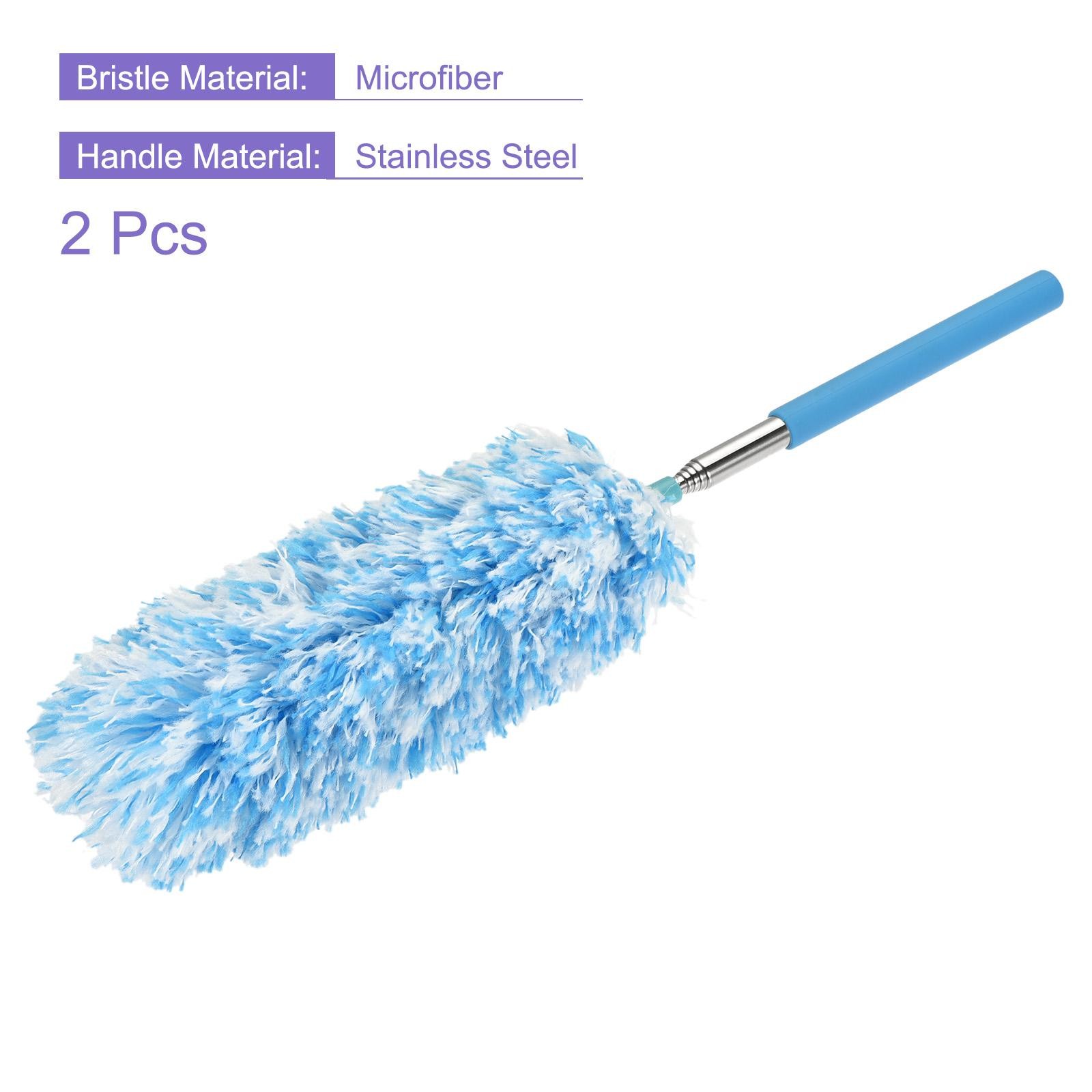 2Pcs 13.8 to 32.7 Inch Microfiber Duster Extendable Dusting Brush Blue