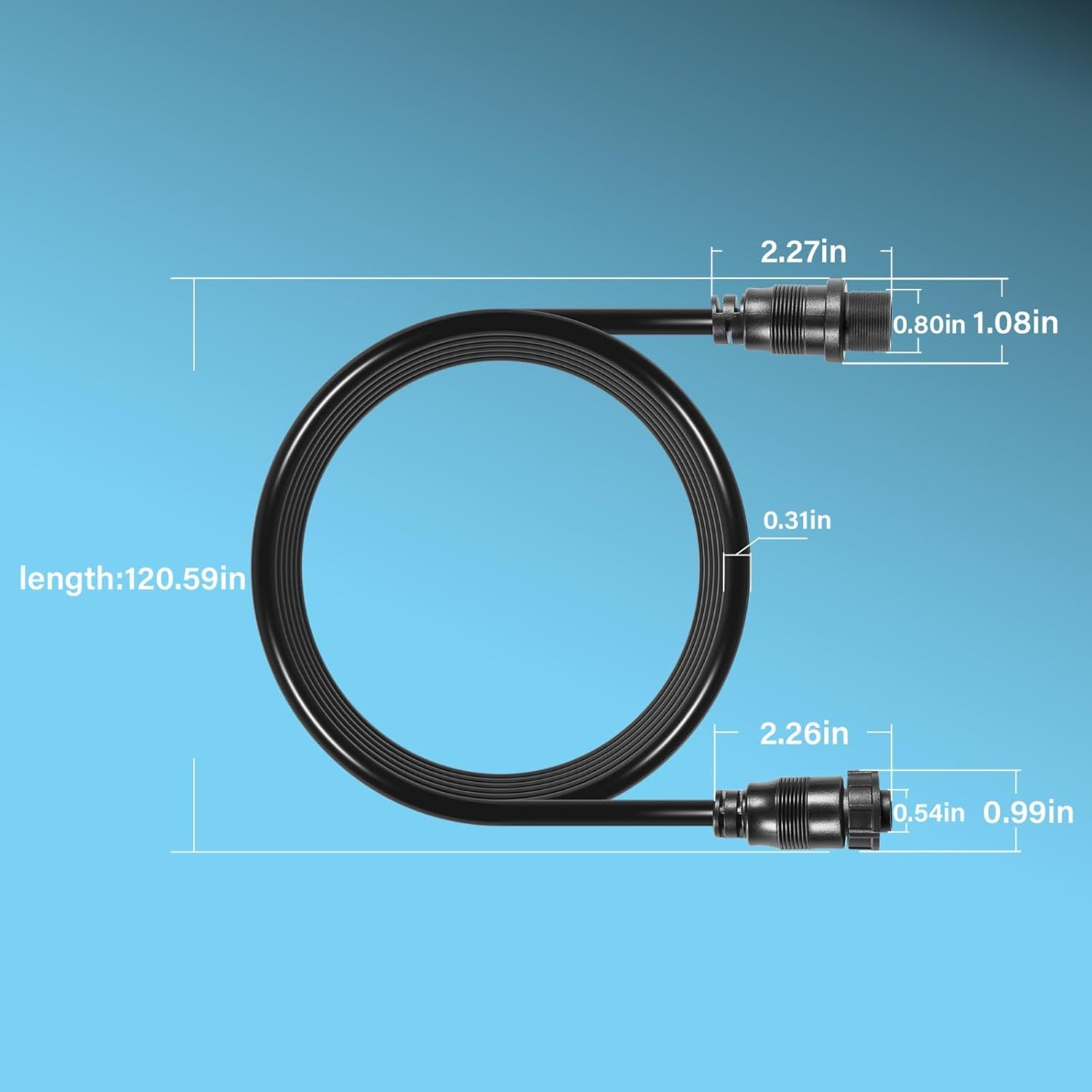 720106-1 EC M3 14W10 Transducer Extension Cable 14-pin for Humminbird APEX XPLOR
