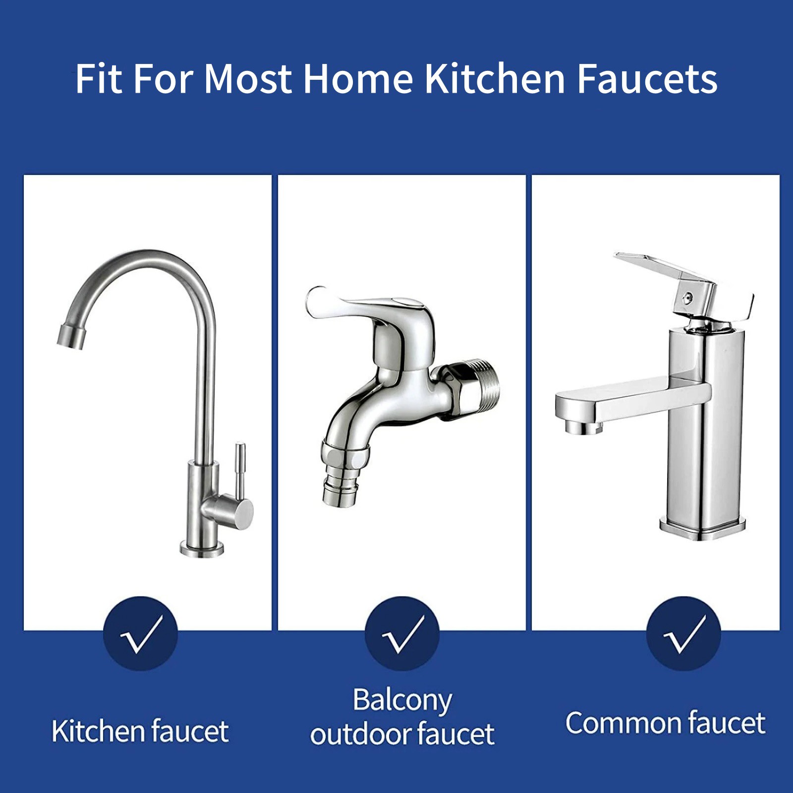 Kitchen Sink Faucet Nozzle 360° Rotating 3 Function Sprayer for Tap Aerator