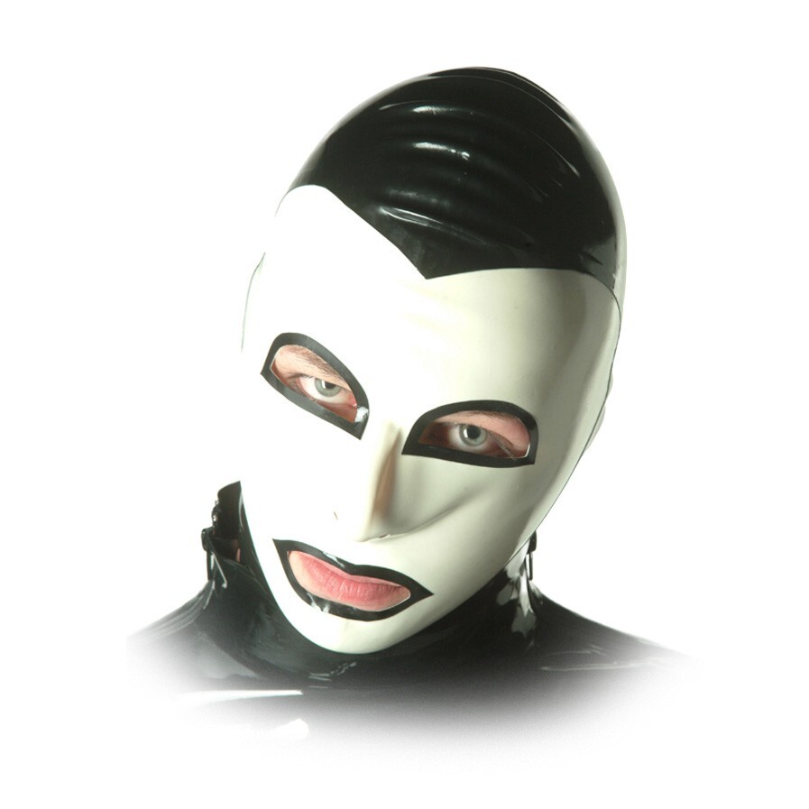 Latex Hood with Back Zipper Gummi Rubber Mask for Catsuit Clubwear Fetish 0.4mm