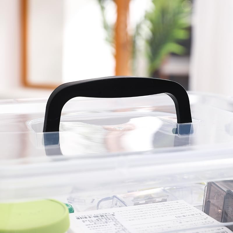 8-Pack Storage Latch Bins with Lids/Handle, 5 Quart Clear Plastic Latching Or...