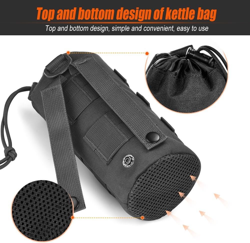 Upgraded Tactical Drawstring Molle Water Bottle Holder Tactical Pouches