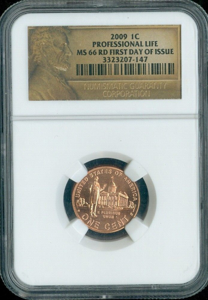 2009 Lincoln Cent Professional Life NGC MS66 First Day Issue RD Quality