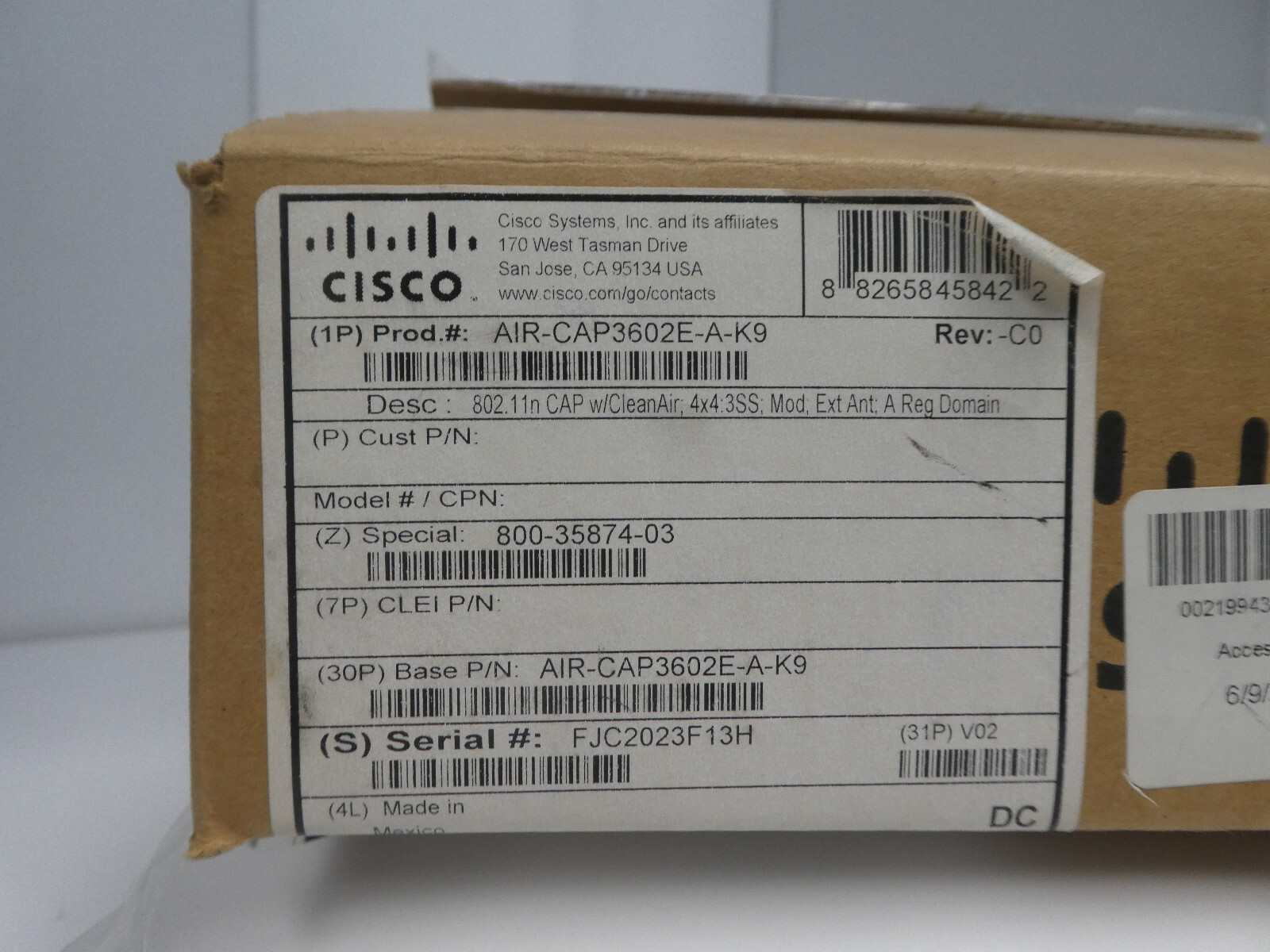 Cisco Aironet Wireless Access Point AIR-CAP3602E-A-K9