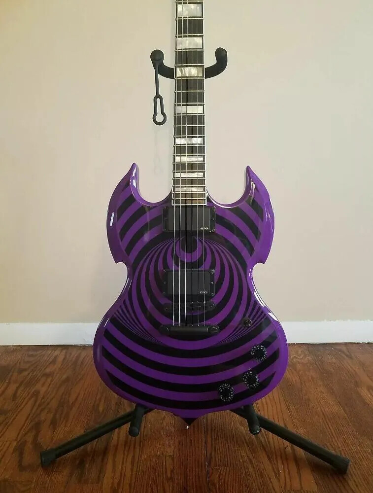 Zakk Wylde Audio Barbarian Purple Bullseye SG Electric Guitar Large Block Inlay