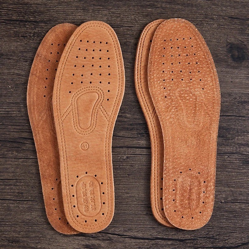 Real Cowhide Insole Leather Shoes Boots Shoe Inserts Soft Breathable Deodorant A