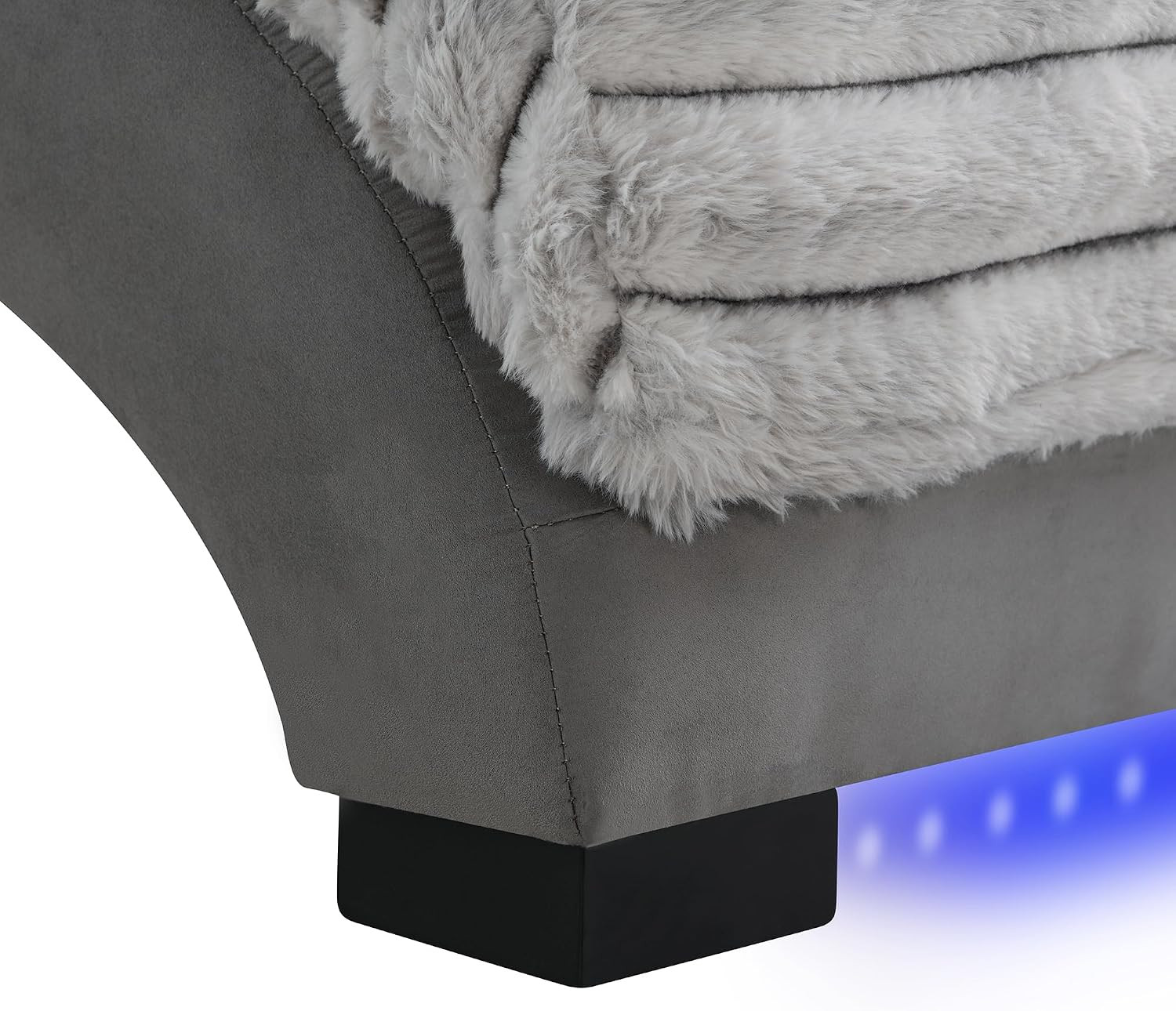 Grey Chaise Lounge with USB