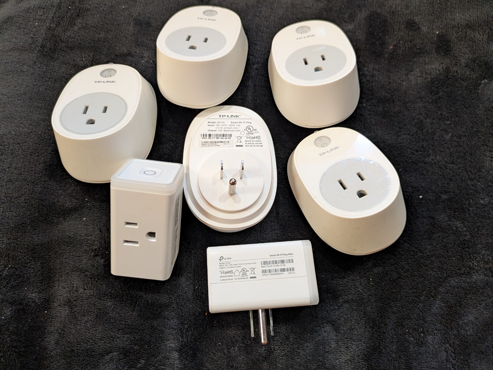 7 TP-Link Kasa Smart Plugs – 5 HS100 + 2 HS105 Mini – $60