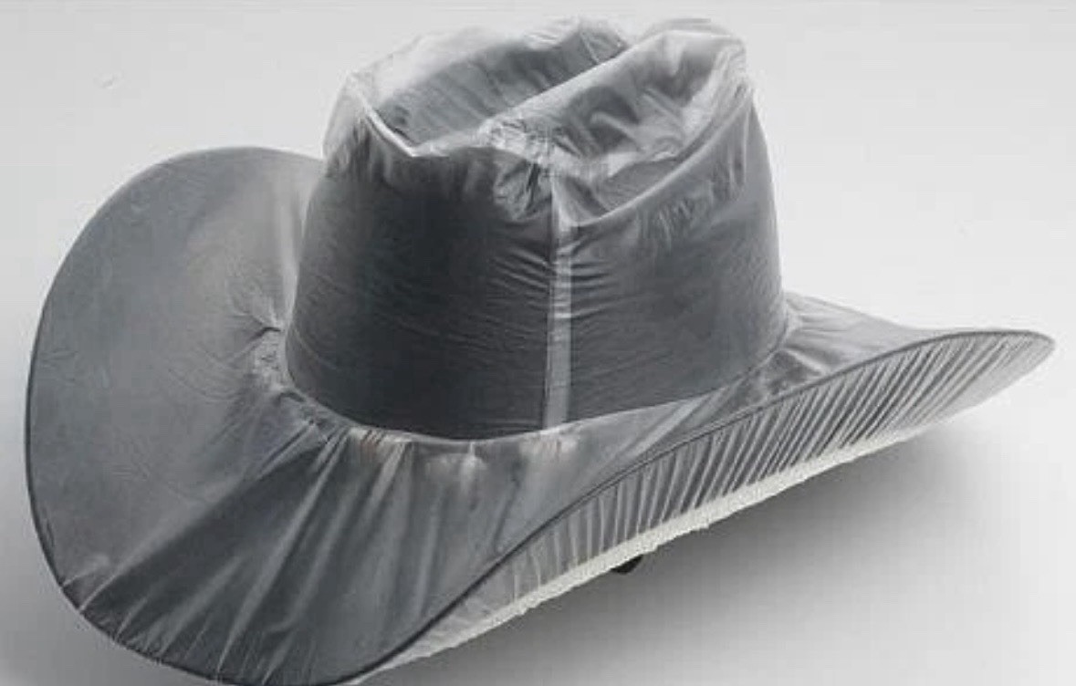 🔥Vinyl 5" Brim HAT RAINCOVER ~ Western Cowboy - Rain Cover Protector Oversized