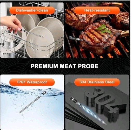 Wireless Smart Meat Thermometer..Wireless BBQ Meat Thermometer With APP