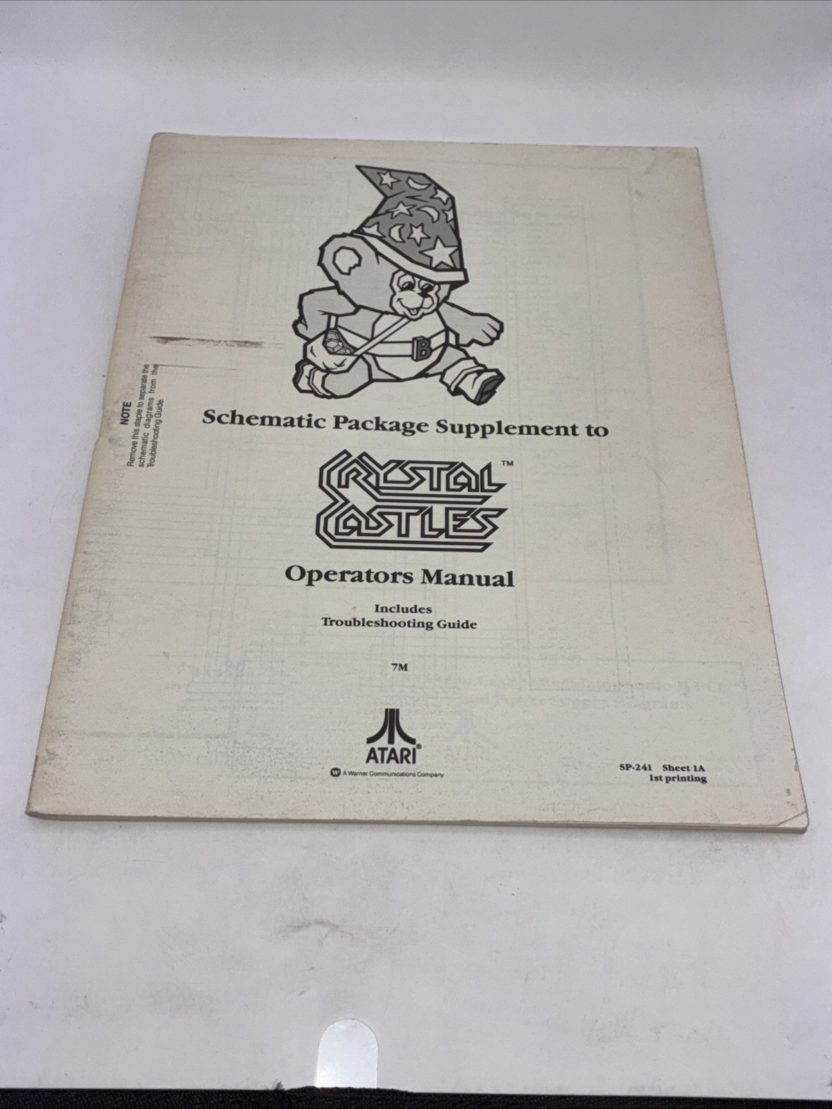 ATARI Crystal Castles Operator's Manual & Schematic Package Supplement 1983 FD13