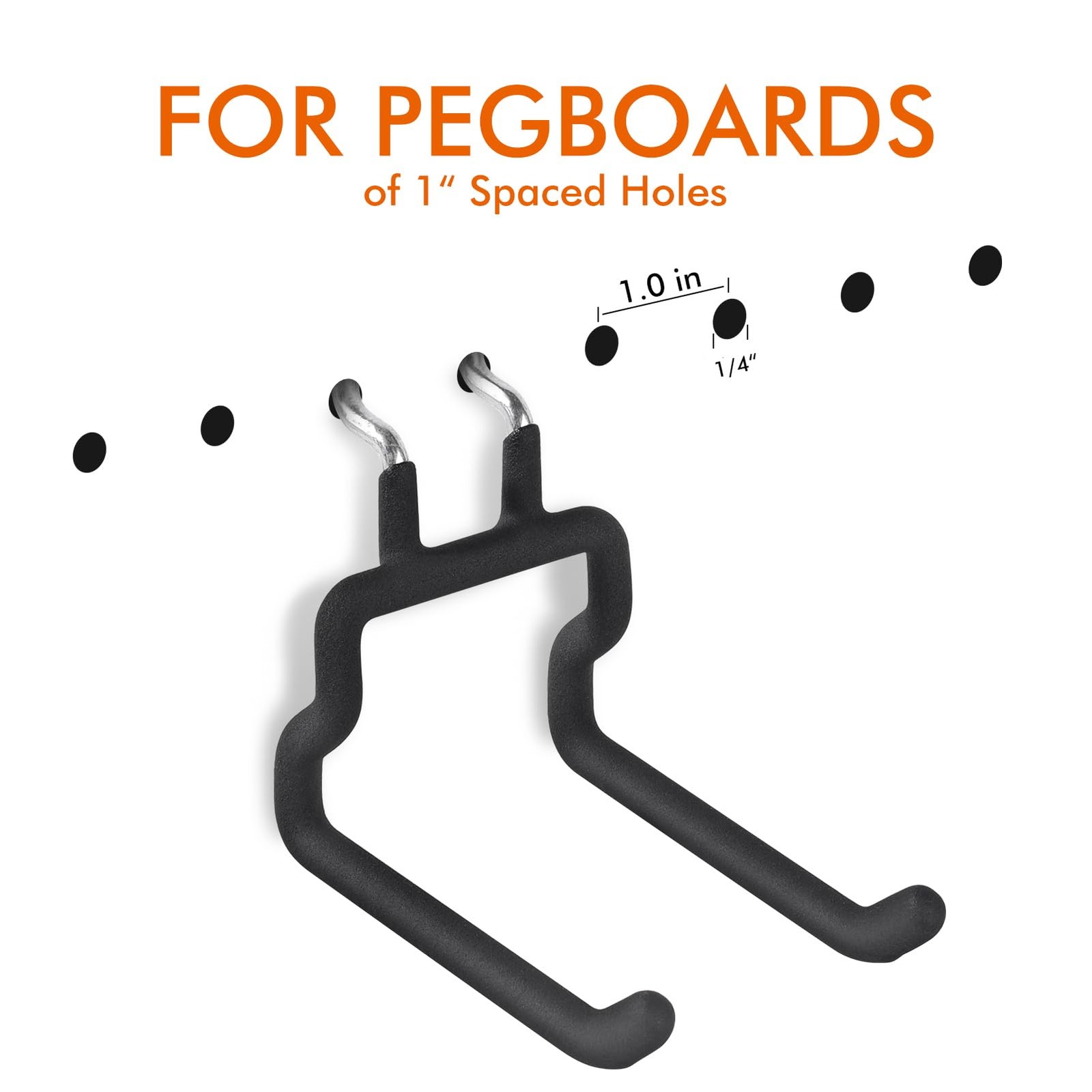Utility Heavy Duty Pegboard Hooks - 5Pack Peg Board Accessories for Hanging T...