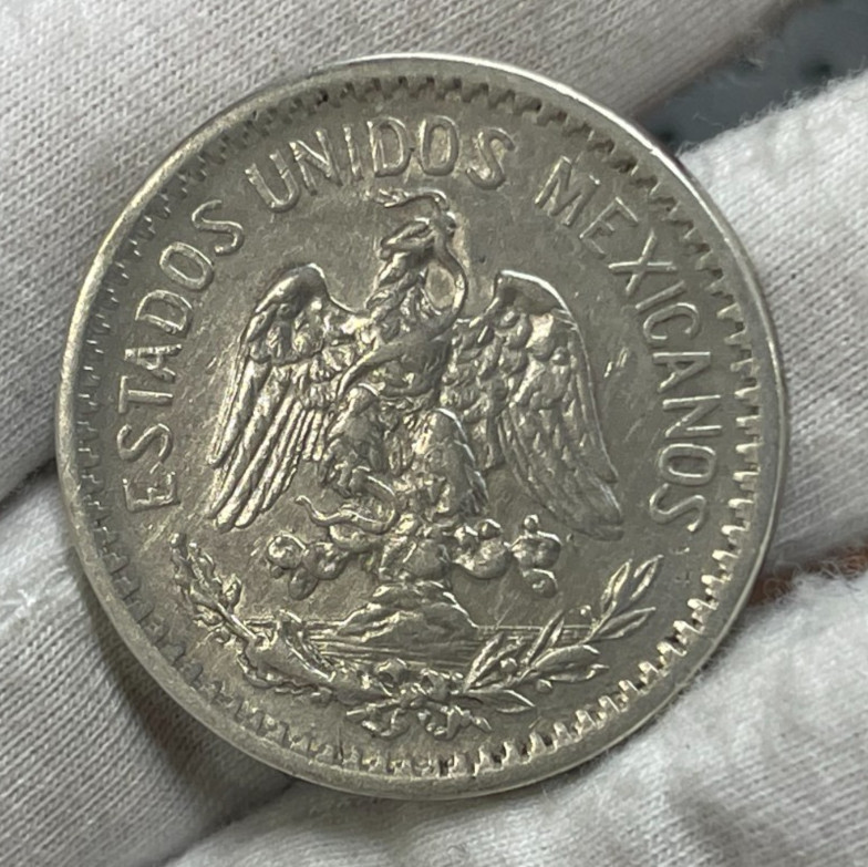 1907 Mexico 50 Centavos Silver Coin
