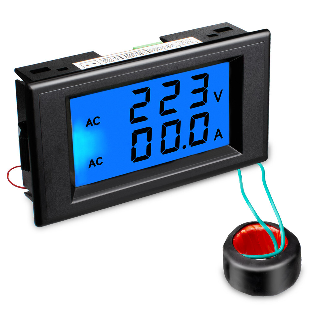 AC80-300V 100A Dual Display Digital Voltmeter Ammeter LCD Digital Voltage Tester