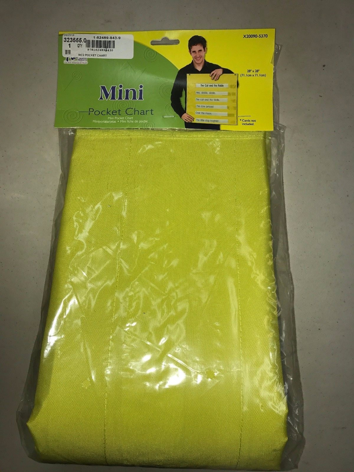 Pacon Mini Pocket Chart for Sentence Strips WC2 (28" x 28") X20090-5370 Yellow N