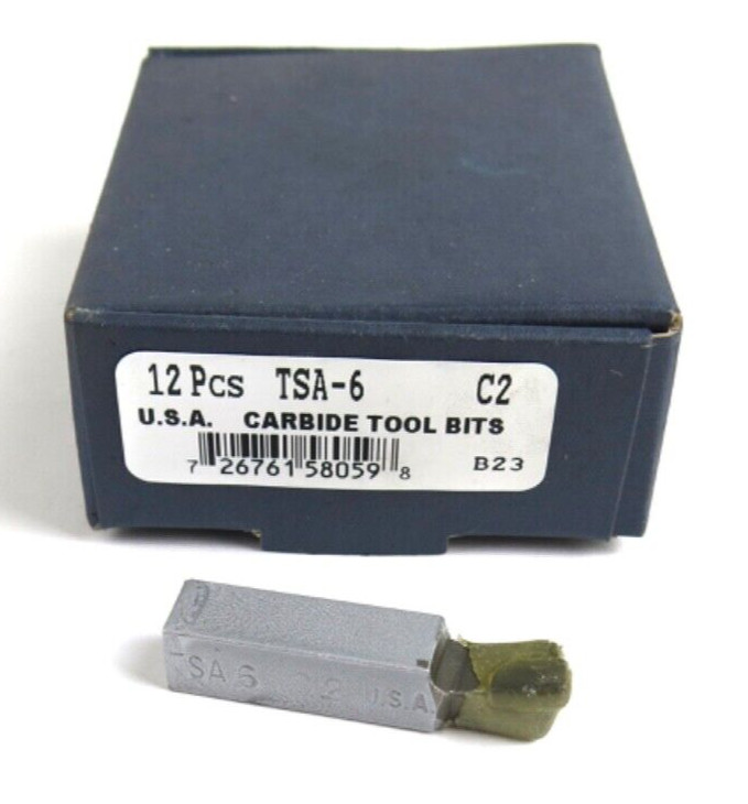 12pcs ACT TSA-6 Grade C2 Carbide Brazed Lathe Tool Bits 3/8" x 3/8" Shank