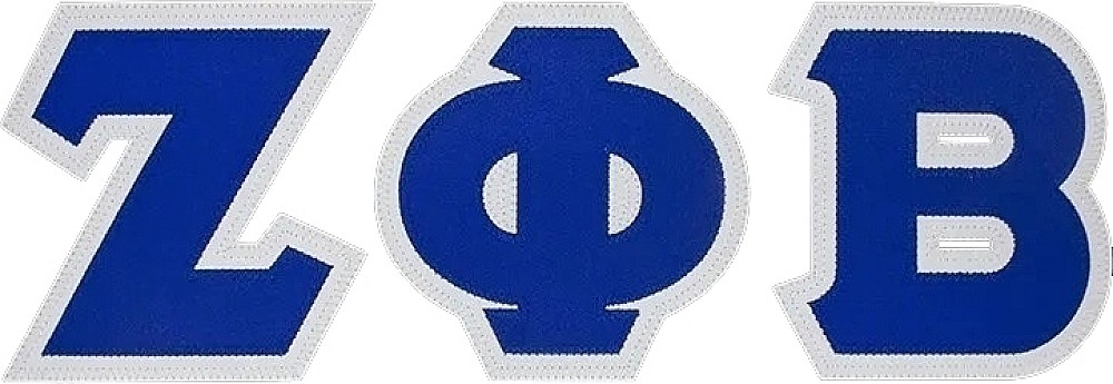 Zeta Phi/&Phi; Beta Satin Tackle Twill Letters Iron-On Patch Set [Blue - 4"T]