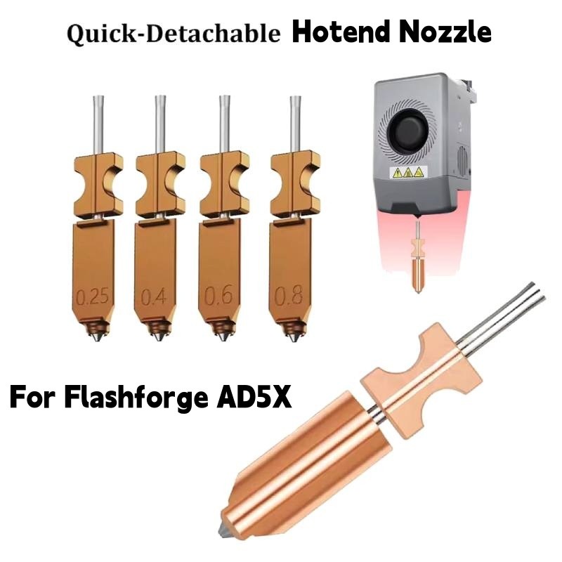 Hotend Nozzle 0.25/0.4/0.6/0.8MM Quick Detachable Nozzle For Flashforge AD5X