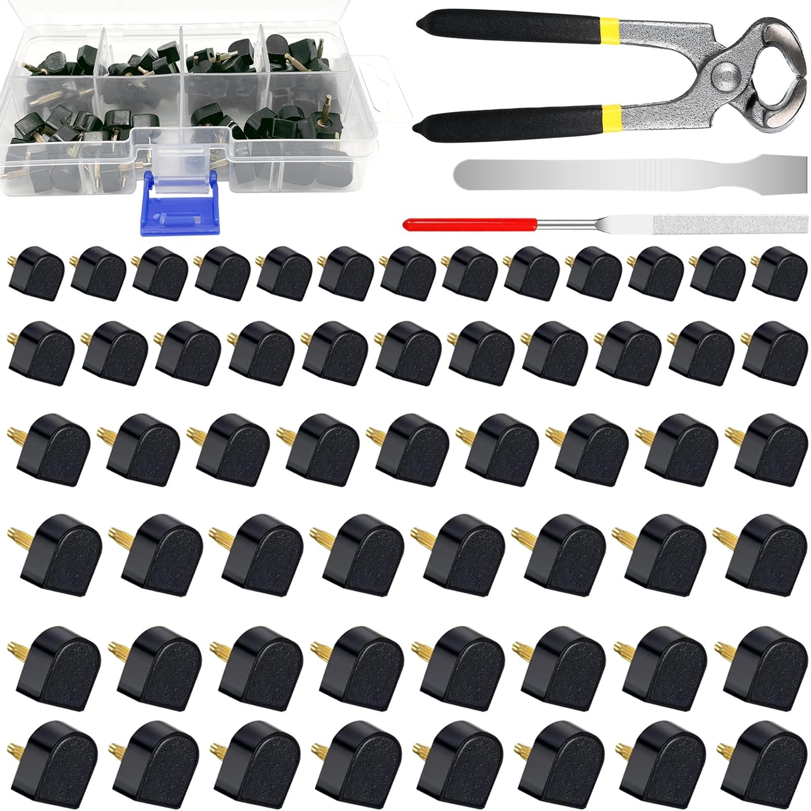 75Pcs High Heel Tips Assortment Set with Repair Tools, 8mm/9mm/10mm/11mm/12mm...