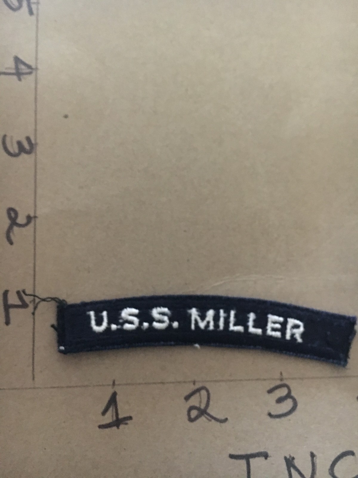 US NAVY SHOULDER STRIP TAB *** rocker *** Patch USS Miller