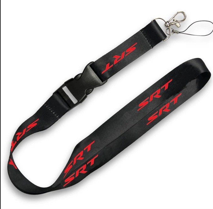 SRT NECK LANYARD DETACHABLE KEYCHAIN BLACK & RED