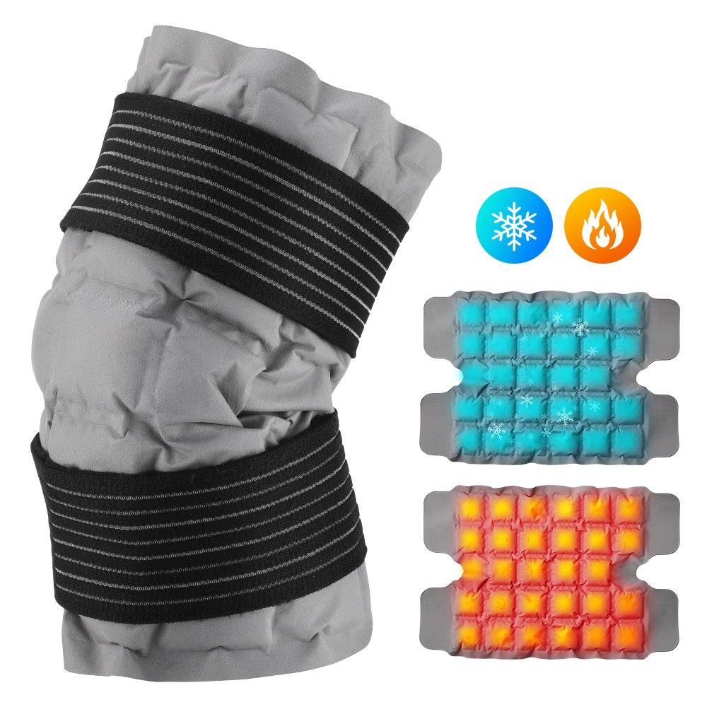 Knee Ice Pack Wrap Hot Cold Therapy Pain Relief， Reusable for Injury Recovery