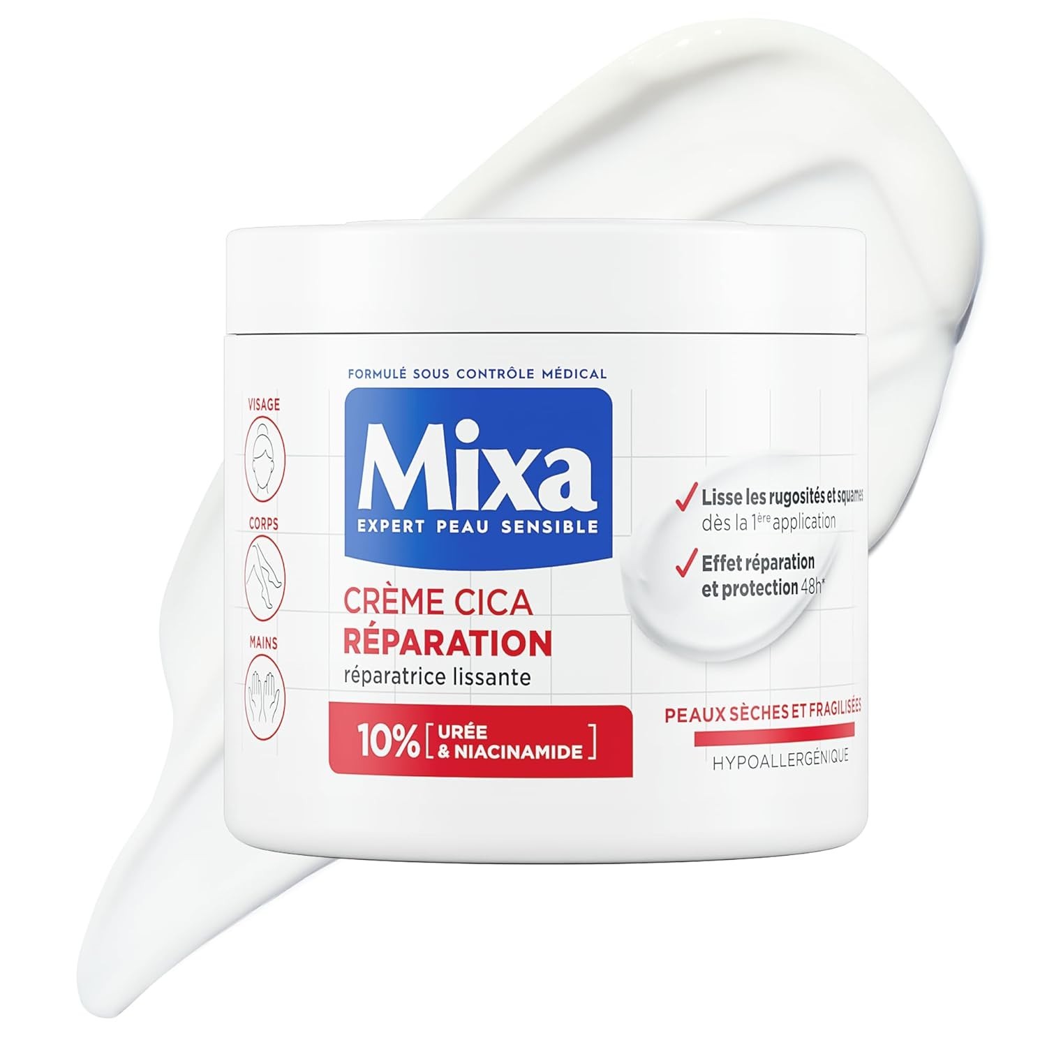 Mixa Cream Cica Repair  Soothing Repairing Sensitive Skin - 400ml