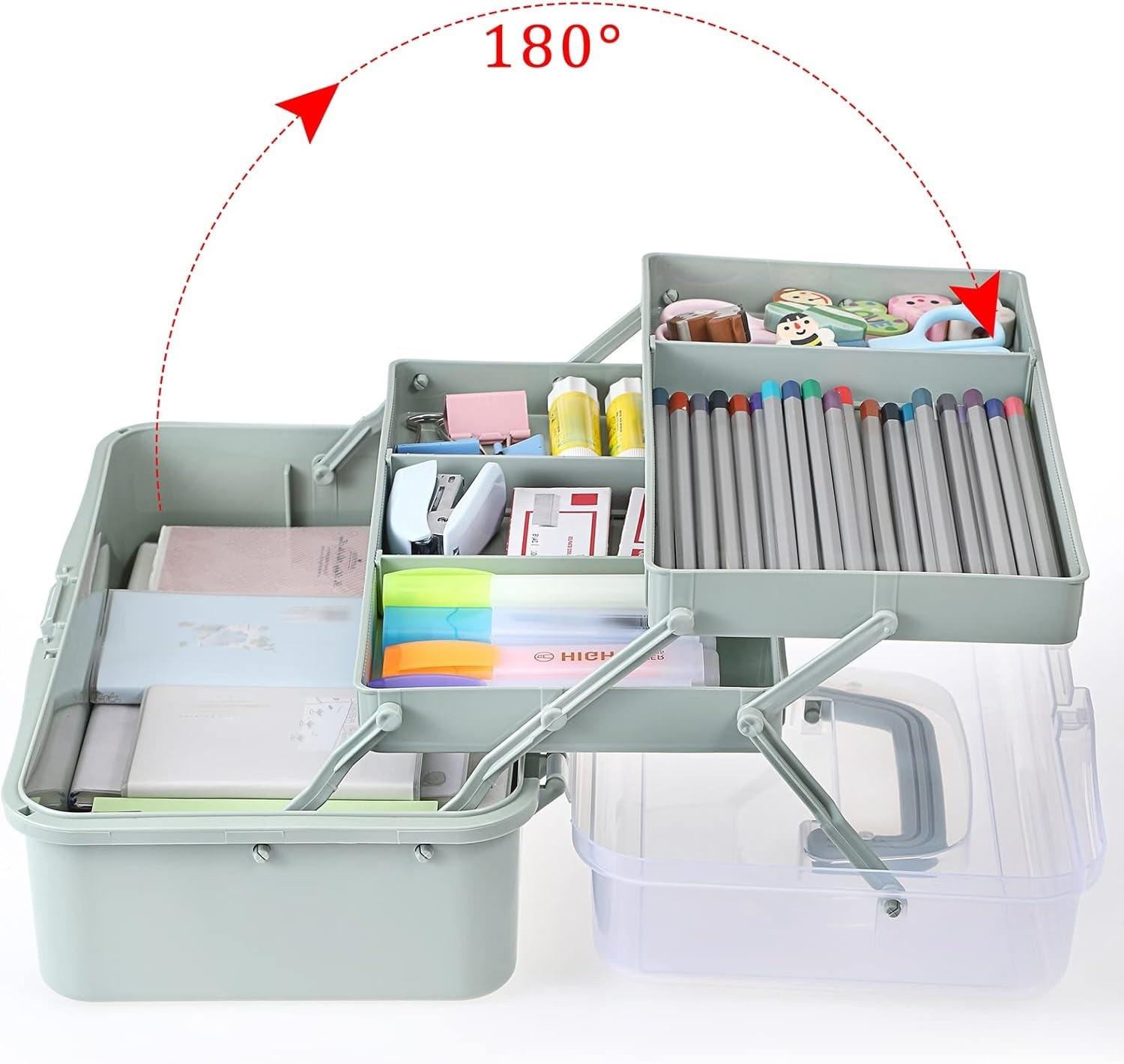 3-Layer，Storage，Adjustable Spacers Portable Plastic Dividing Box for Medicine