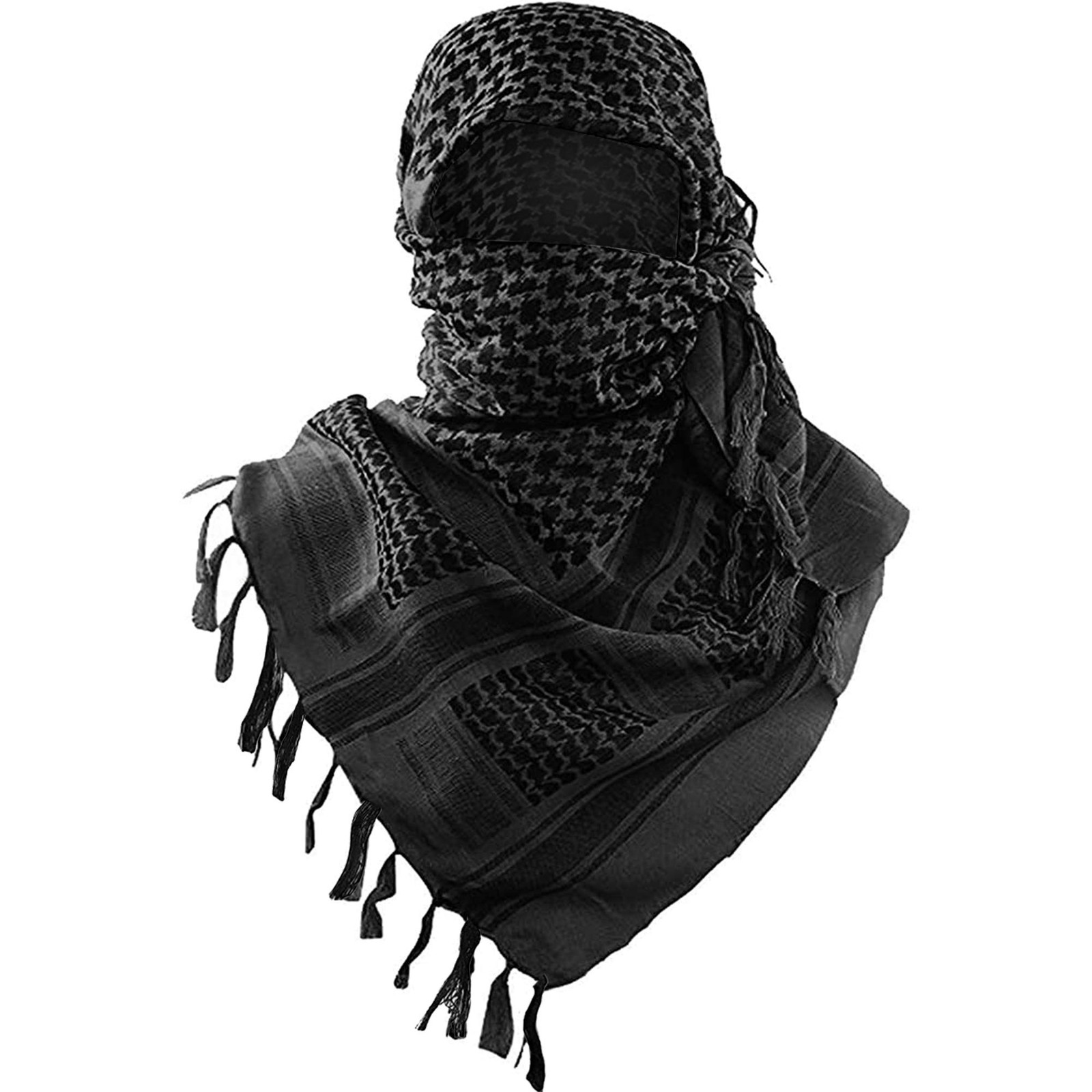 Luxns Military Shemagh Tactical Desert Scarf / 100% Cotton Keffiyeh Scarf Wra...