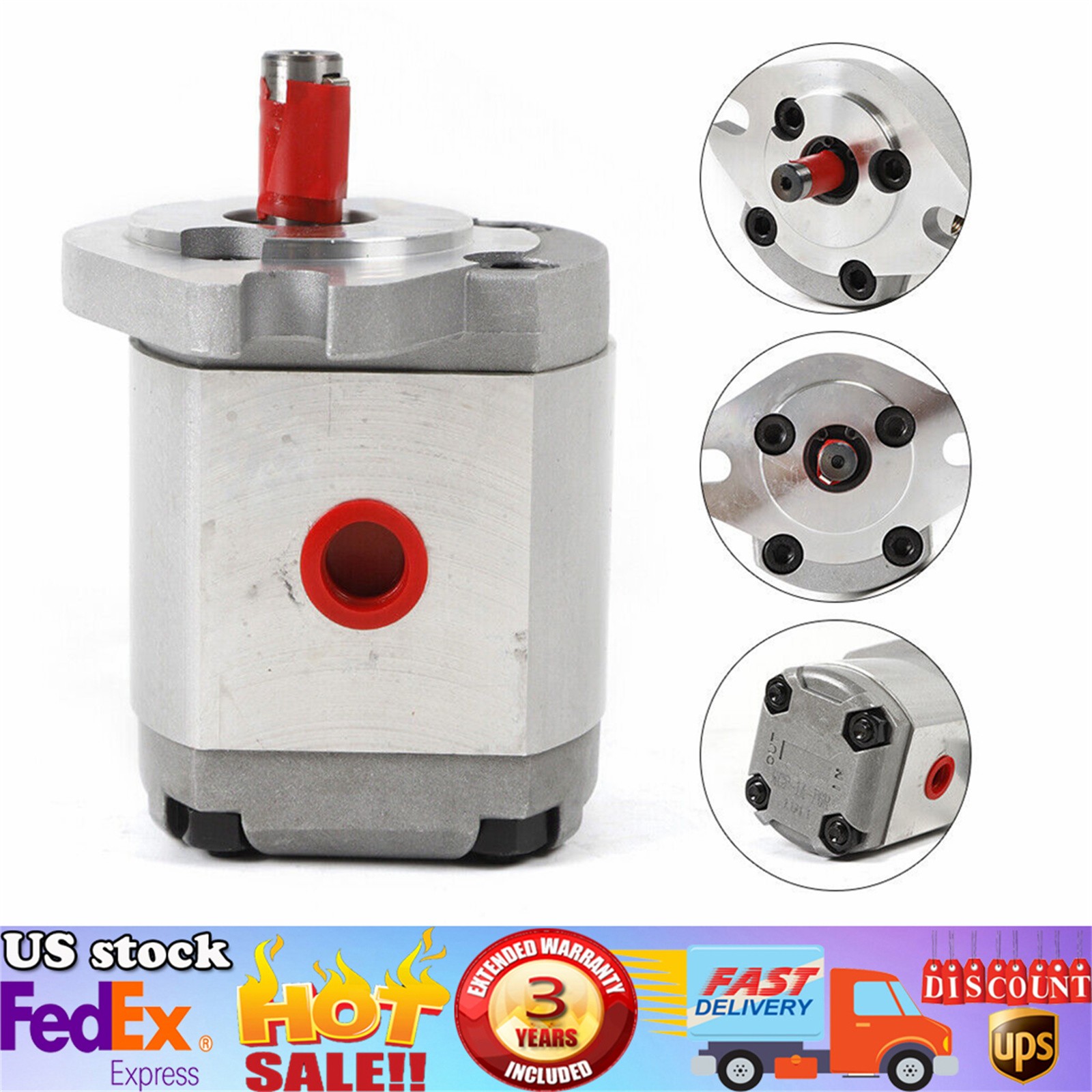 Mini High Pressure Hydraulic Gear Pump SAE Flat Key 6ML/R