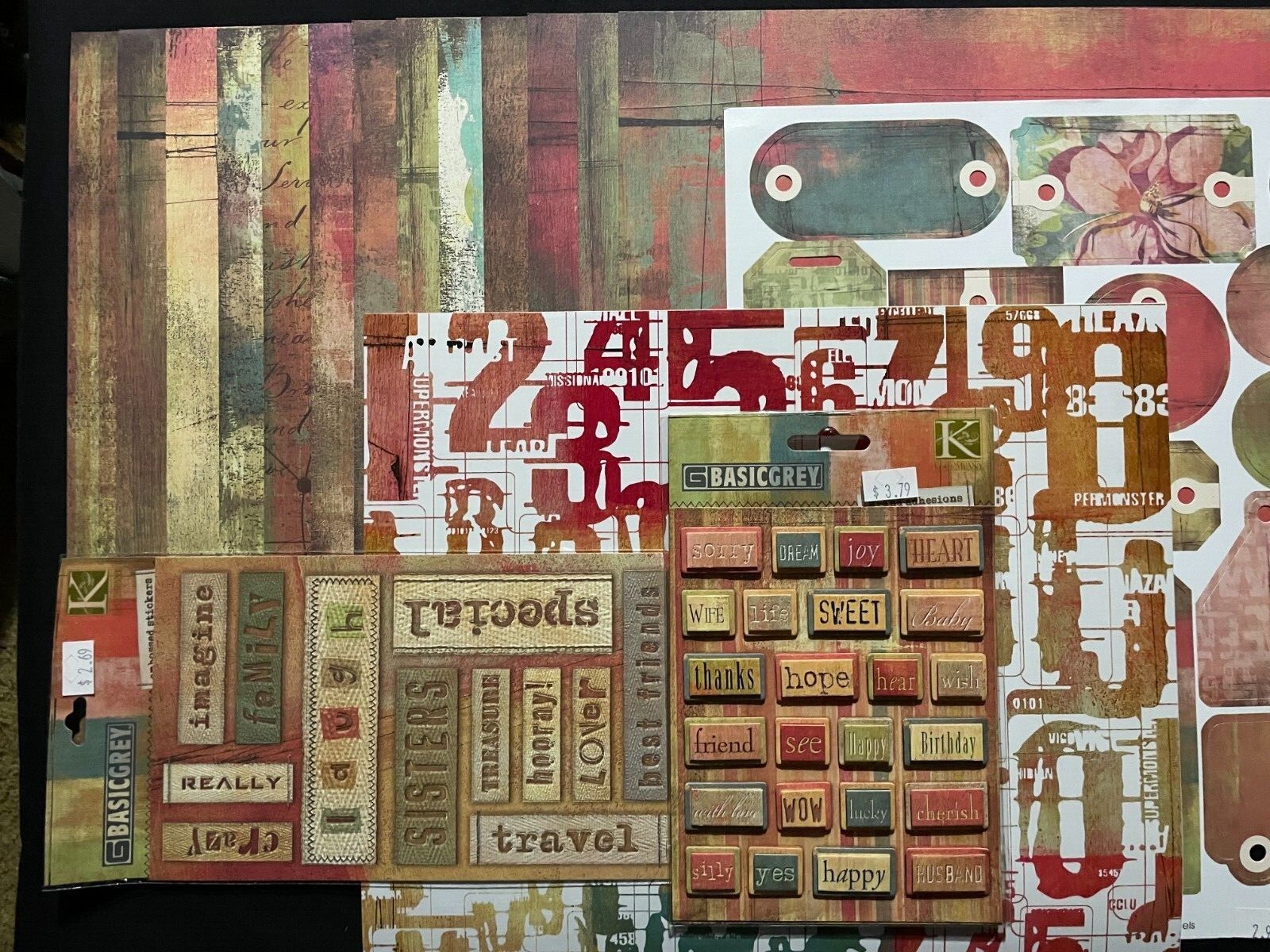 BASIC GREY "SUBLIME" 12X12 SS CARDSTOCK, TRANSPARENCIES AND STICKERS