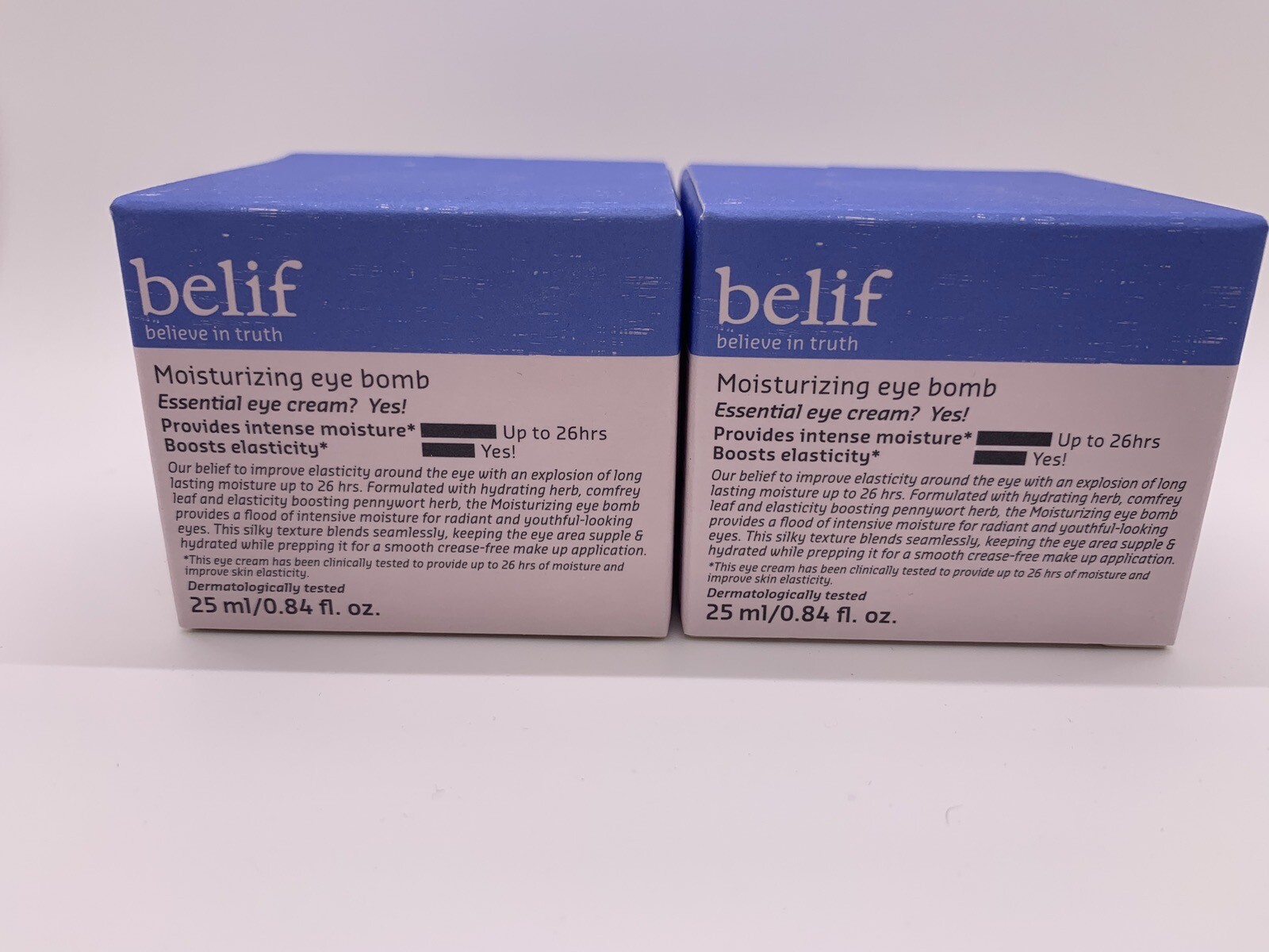 2 pack Belif Moisturizing Eye Bomb Reduce Puffiness Lines Dark Circles Under Eye