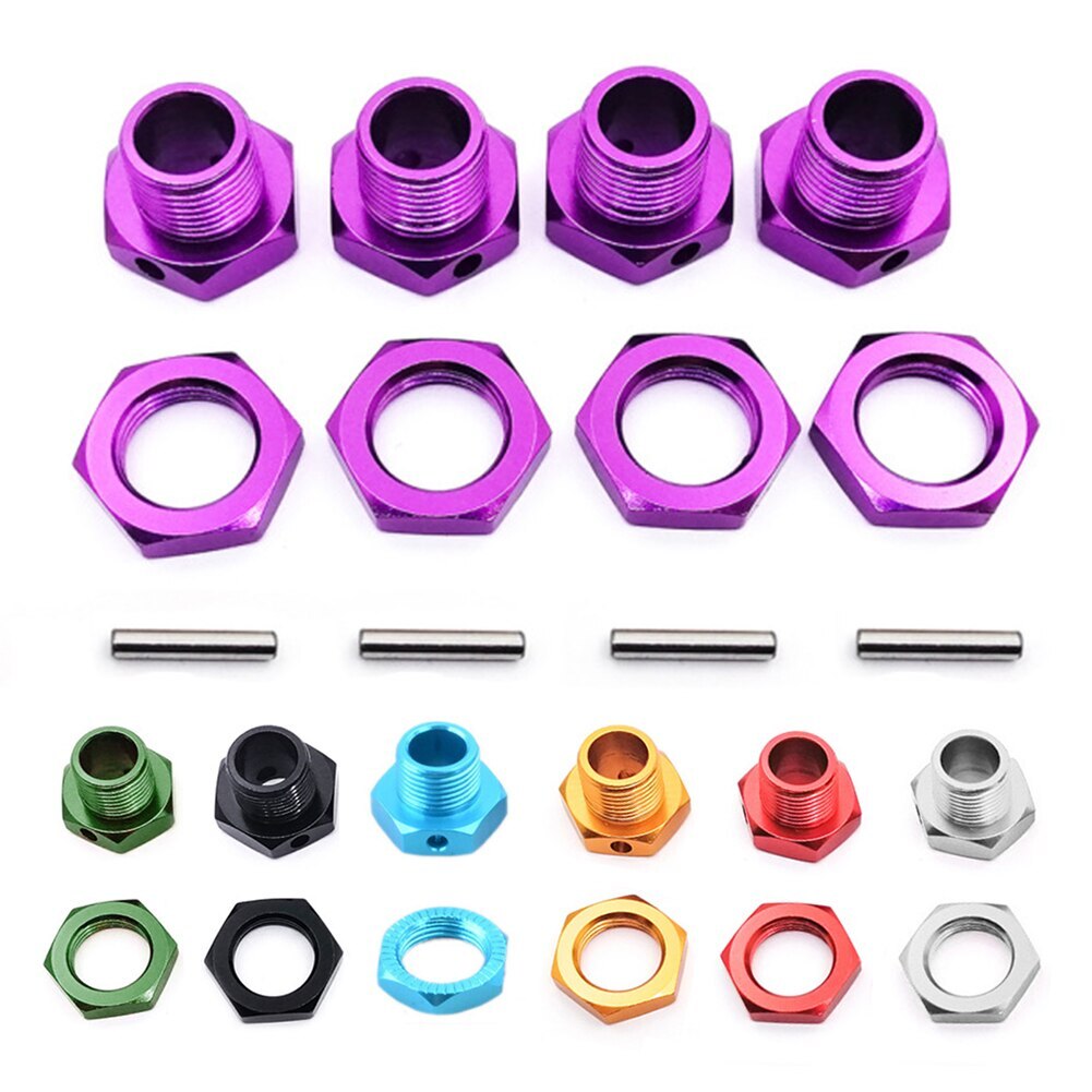 1/8 RC Car Buggy 17mm Red Alloy Hex Wheel Hub For Kyosho Inferno Mp9 Hpi Vorza