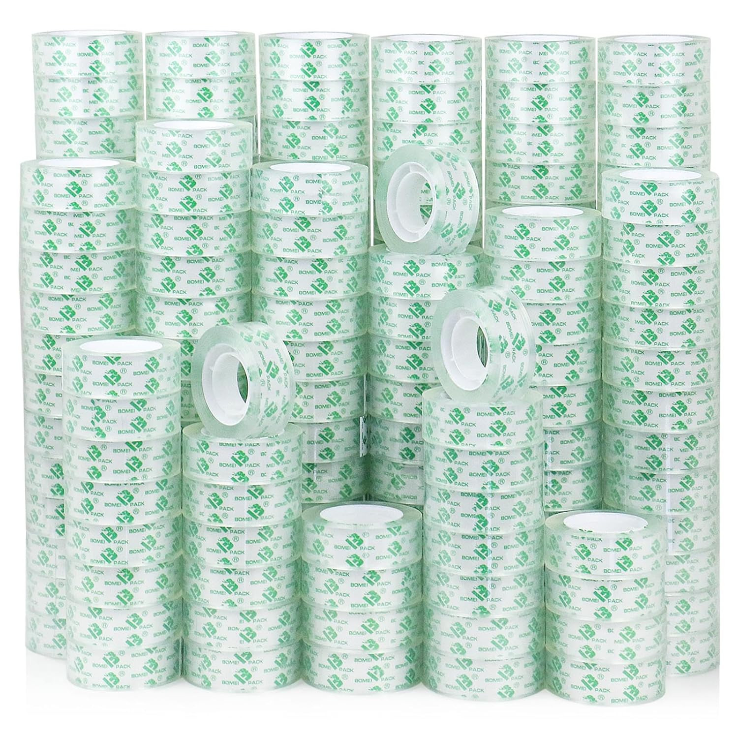 Bulk 192 Rolls Crystal Clear Tape Refills for Home, Office & School