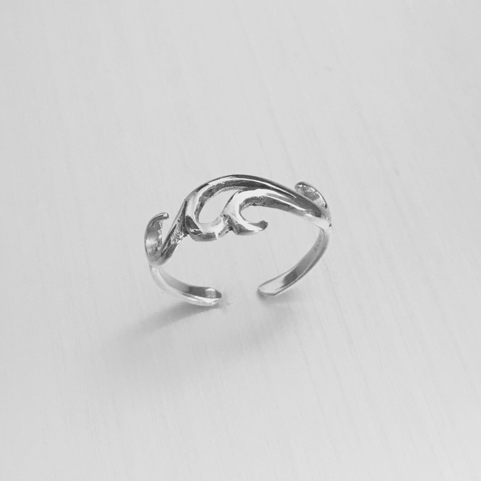 Sterling Silver Windy Waves Toe Ring, Silver Rings, Boho Ring