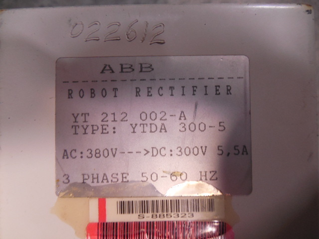 USED ABB YT212002-A Robot Rectifier Unit S3 YTDA 300-5