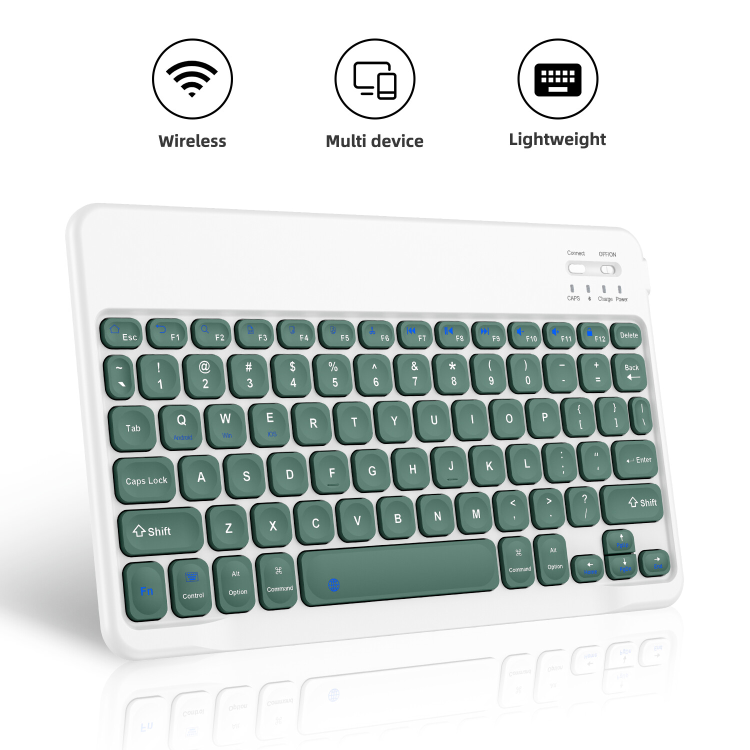 LED Rechargeable Smart Wireless Bluetooth Keyboard For Android Windows IOS Mac