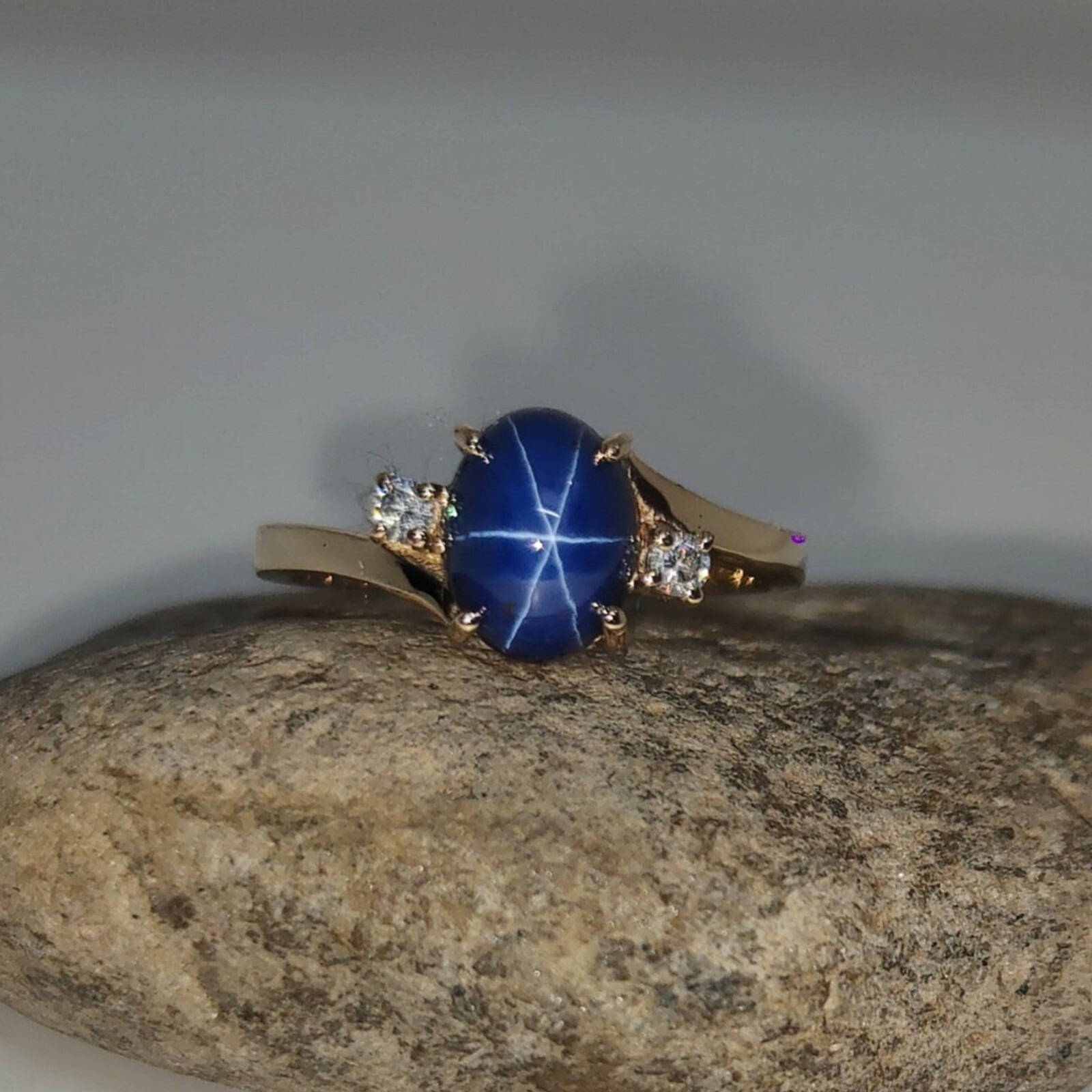 Beautiful Lindy Blue Star Sapphire Ring 925 Solid Silver Anniversary Gift Ring