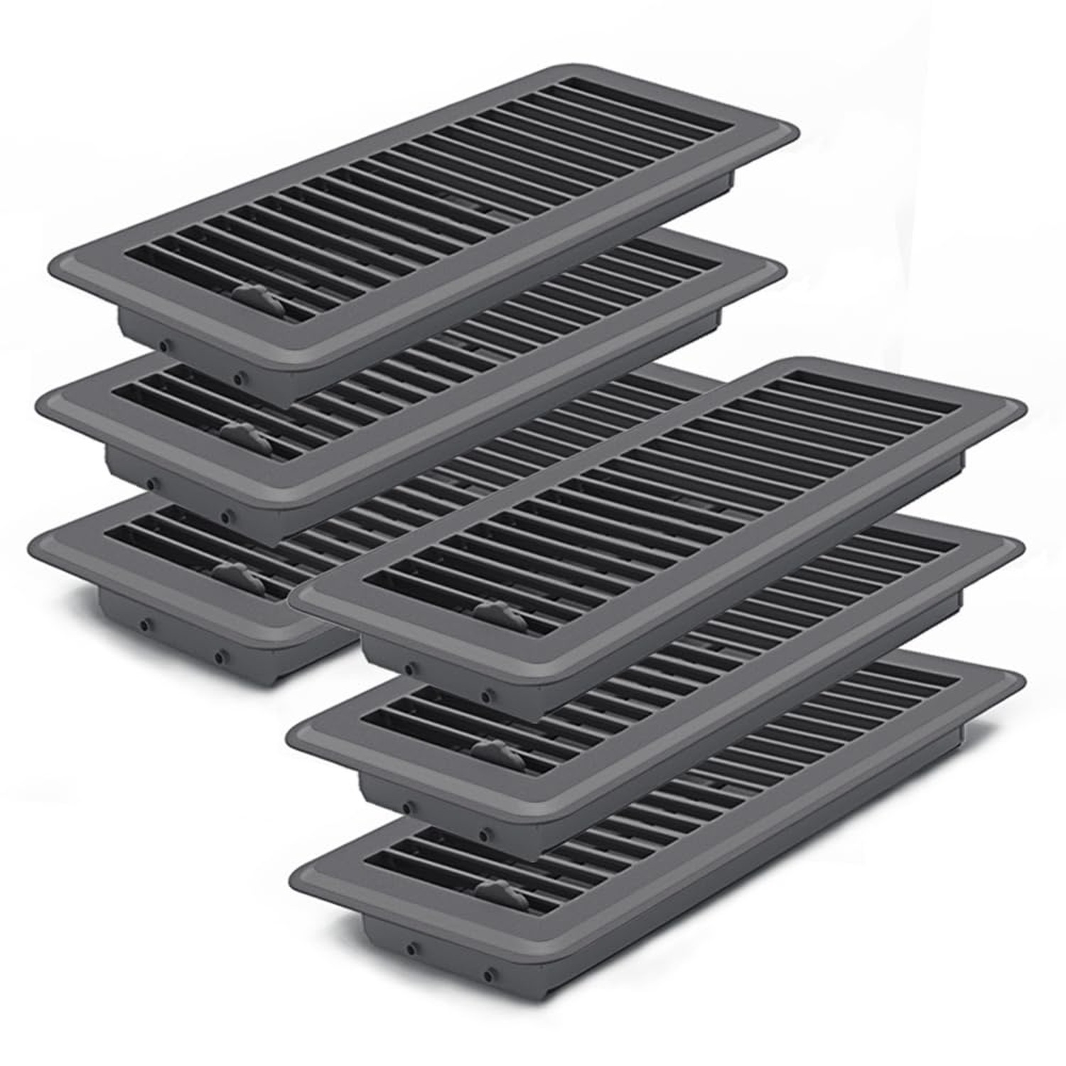 FanGoFast 4" x 12" Floor Register 6 Pack, Heavy Duty Steel Walkable Floor Ven...
