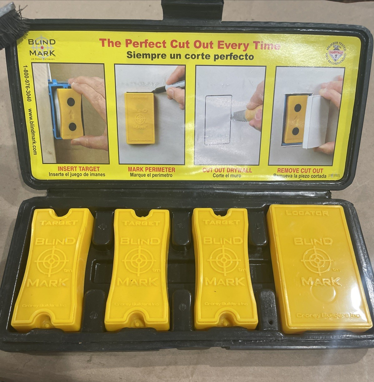 Blind Mark Drywall Electrical Box Locating Tool Kit (4-Pieces) Crorey Builders