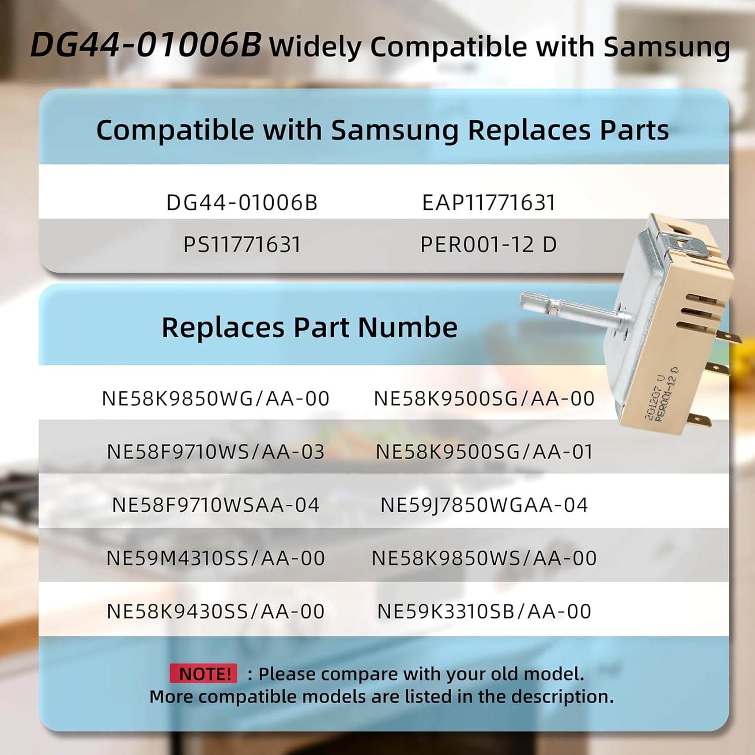 DG44-01006B PER001-12 D Range Dual Surface Element Switch DG44-01006B Control Sw