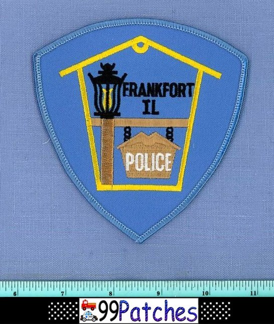 FRANKFORT ILLINOIS Police Shoulder Patch OLD LAMP SIGNPOST SIGN 4G