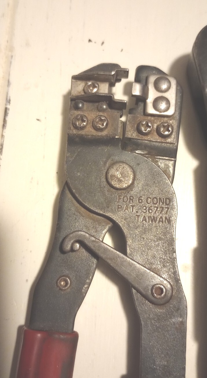 3 USED CRIMP TOOLS 8P8C,ALLEN , 6 COND STYLE TELEPHONE