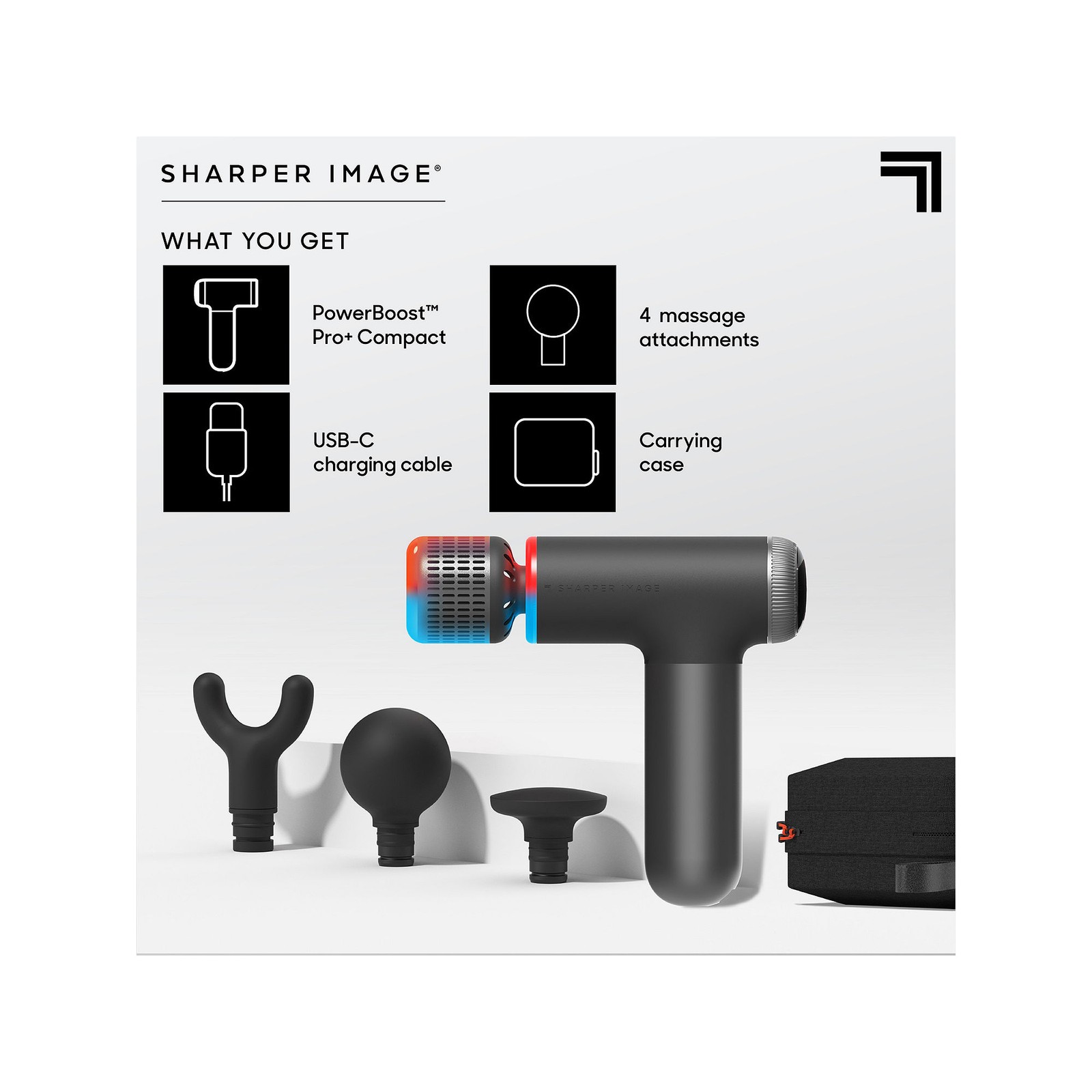 Sharper Image 1016977 PowerBoost Pro Hot and Cold Compact - Black