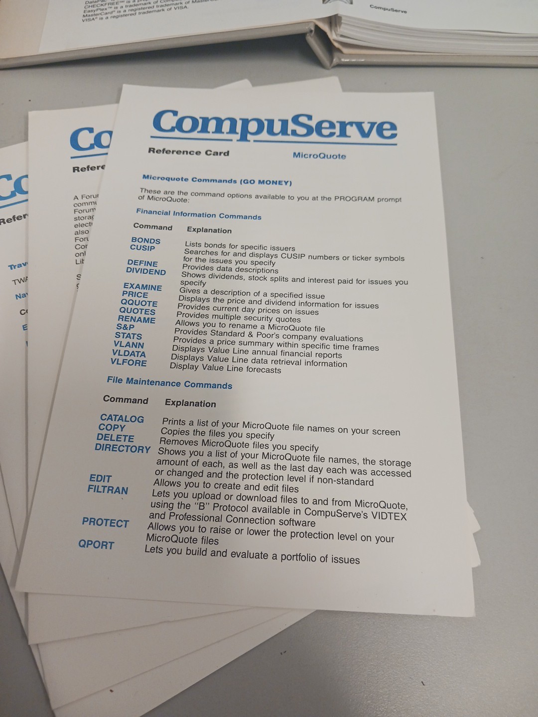 CompuServe Information Service Users Guide (1985) HC W/ Reference Cards