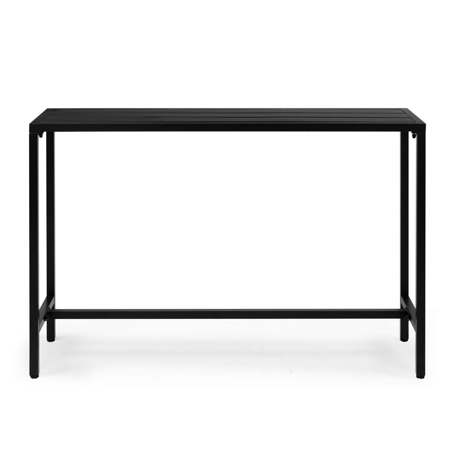 55" Outdoor Bar Table with Adjustable Feet Rectangle Narrow Counter Height Table