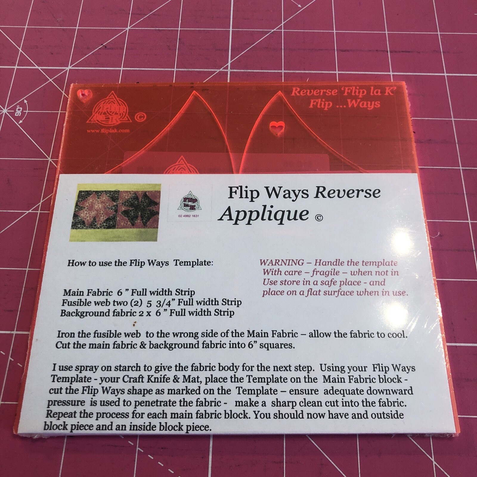 Flip Ways Reverse Appliqué Template By Flip La K New