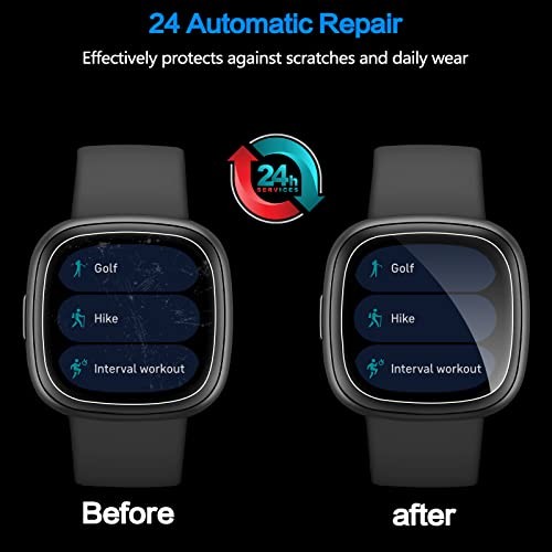 [ 6 Pack ] Compatible for Fitbit Versa 4 / Versa 3 Screen Protector, Fitbit