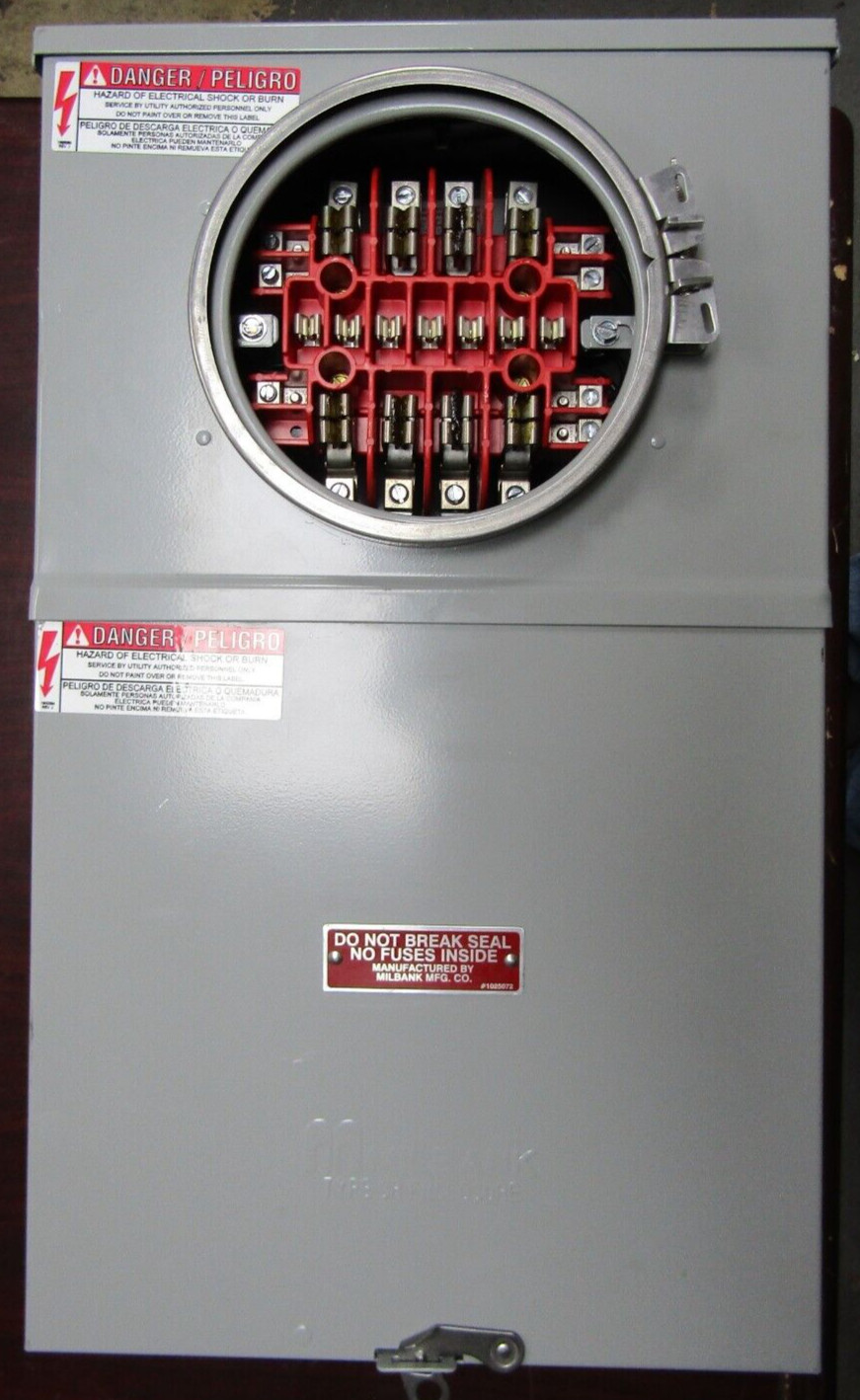 😃 MILBANK 20 AMP METER SOCKET 600 VAC 3 PHASE 4 WIRE TYPE 3R F-1450